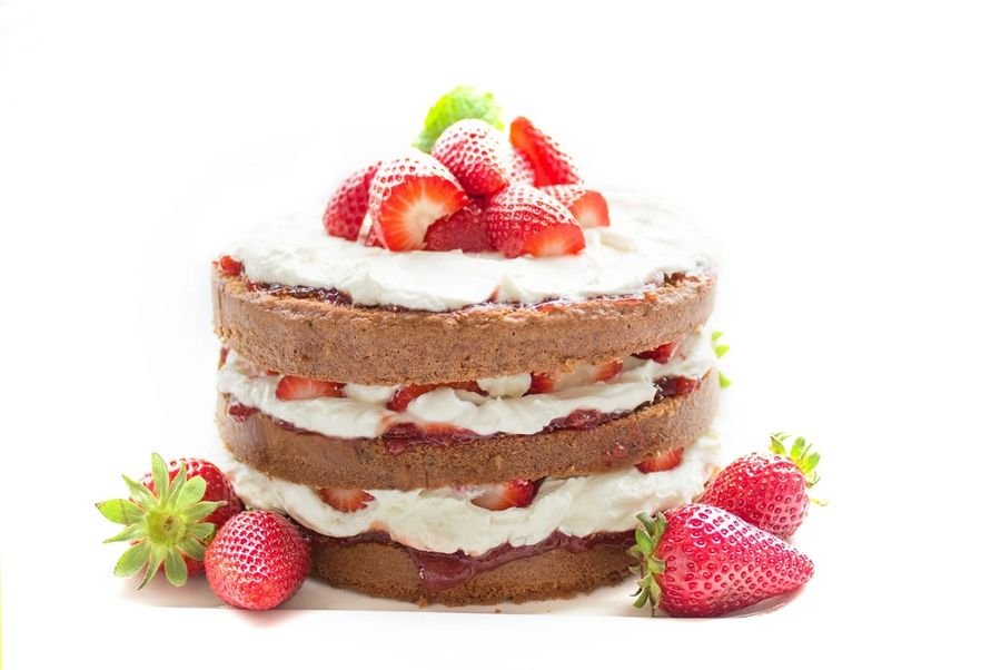 Torta de fresas con crema